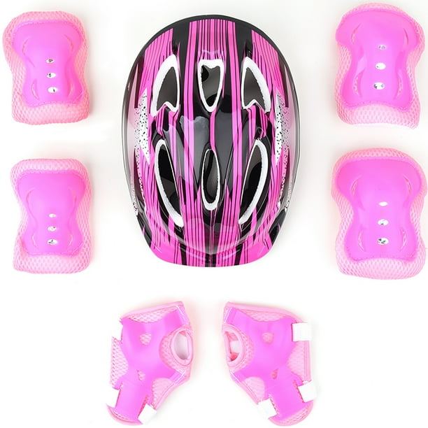 Details about / 7pcs Kids Outdoor Sports Protective Gear Safety Pads Set Helmet Knee /&Elbow Pads
